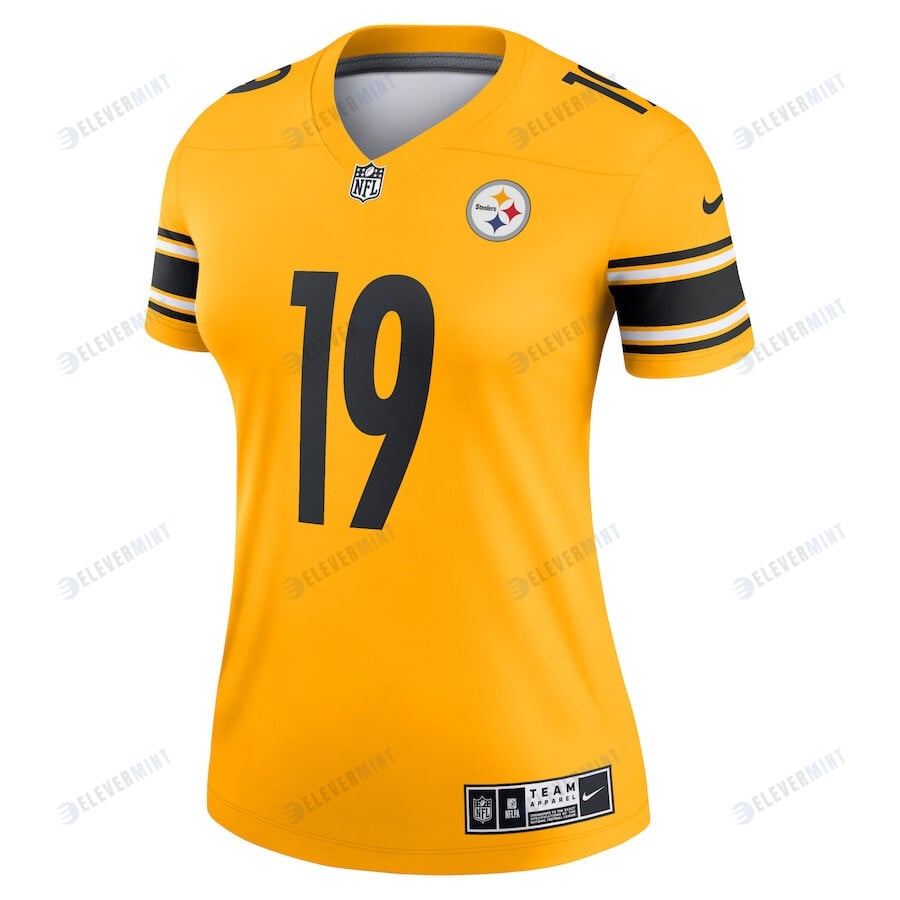 JuJu Smith-Schuster 19 Pittsburgh Steelers Women's Inverted Legend Jersey - Gold
