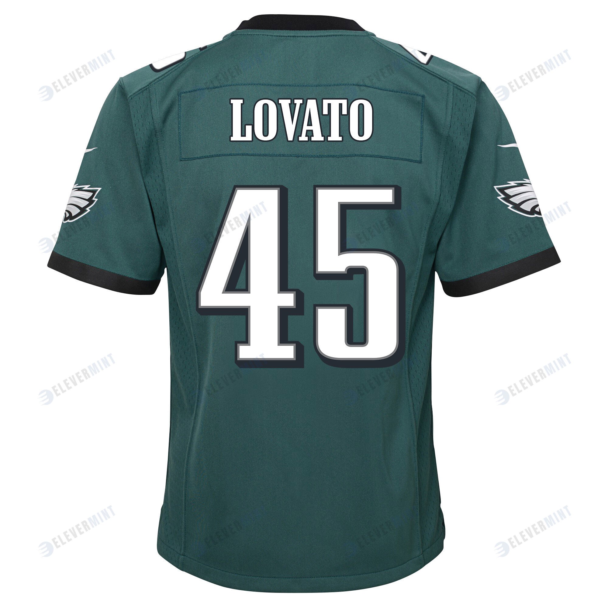 Rick Lovato 45 Philadelphia Eagles Super Bowl LVII Champions 2 Stars 2 Stars Youth Game Jersey - Black