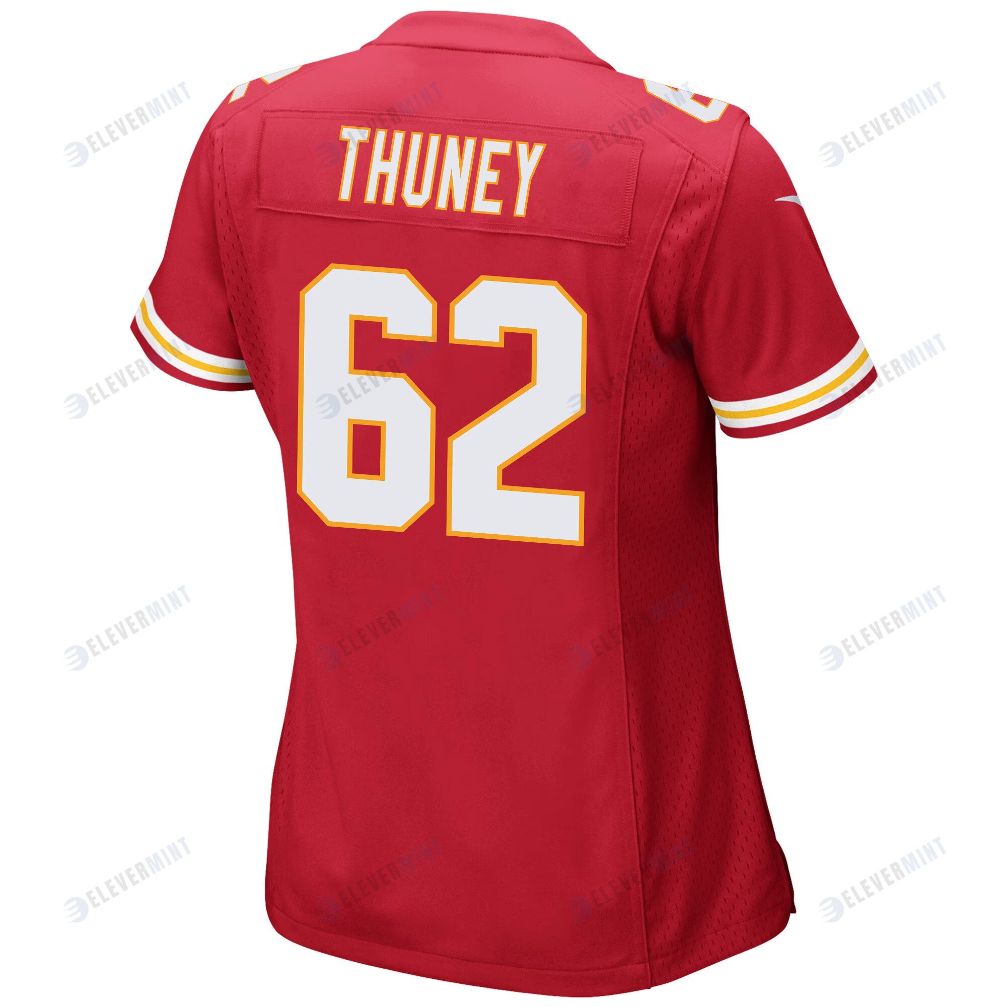 Joe Thuney 62 Kansas City Chiefs Super Bowl LVII Champions 3 Stars Women Game Jersey - Red