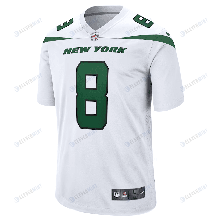 Aaron Rodgers 8 New York Jets Men Game Jersey - White