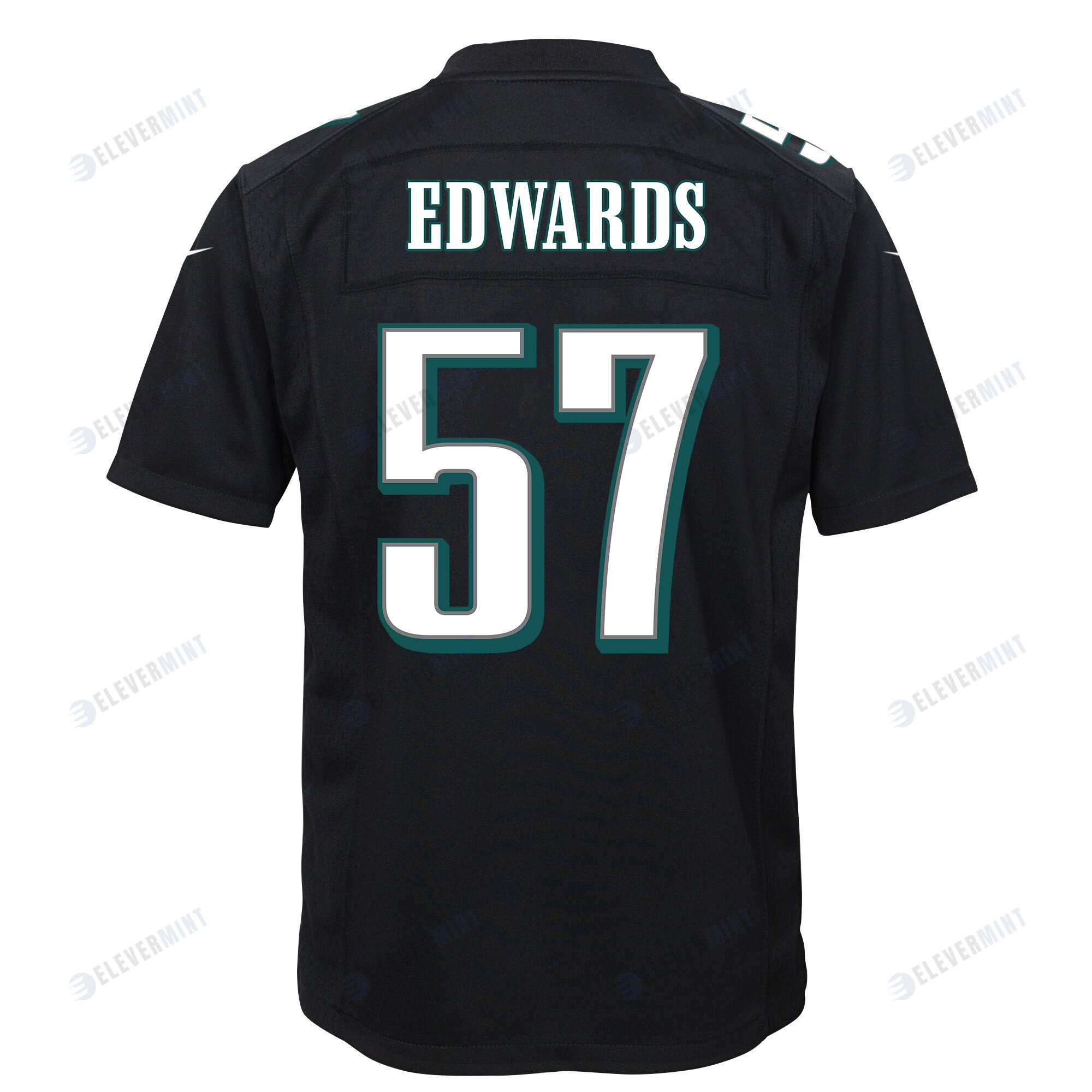 T.J. Edwards 57 Philadelphia Eagles Super Bowl LVII Champions 2 Stars Youth Game Jersey - Black