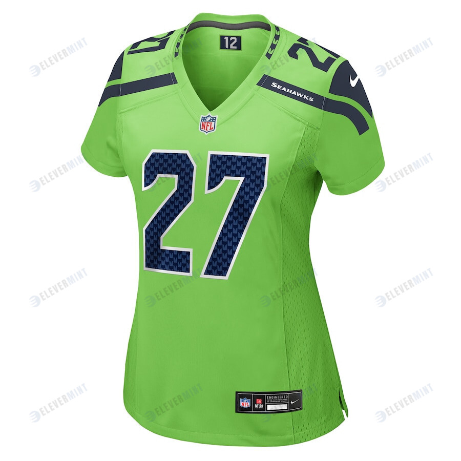 Tariq Woolen 27 Seattle Seahawks Women Game Jersey - Neon Green