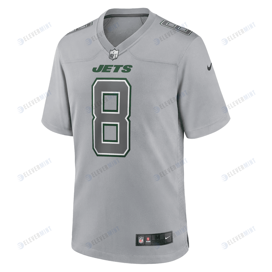 Aaron Rodgers 8 New York Jets Atmosphere Fashion Game Jersey - Men Heather Gray