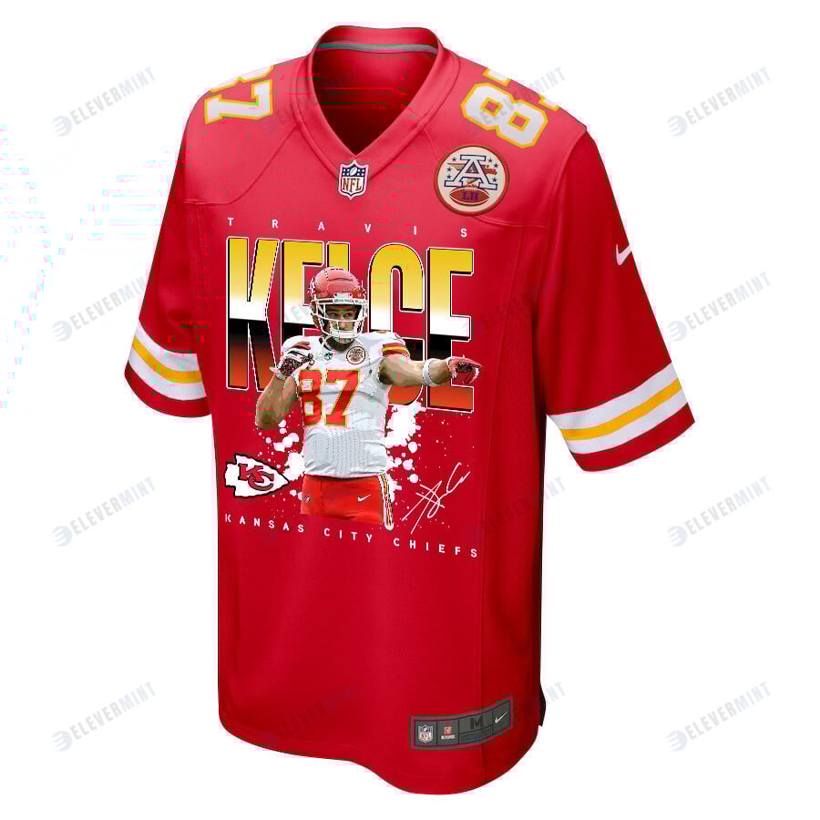 Travis Kelce 87 Kansas City Chiefs Catching Fire Game Jersey - Men, Red