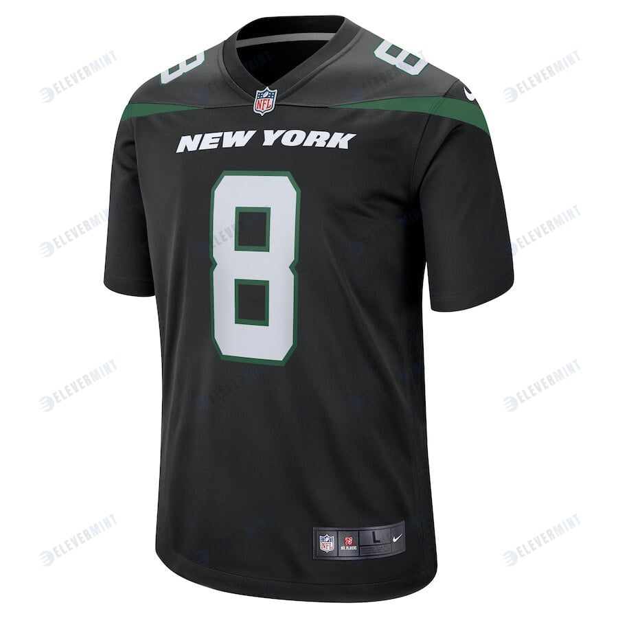 Aaron Rodgers 8 New York Jets YOUTH Game Jersey - Black