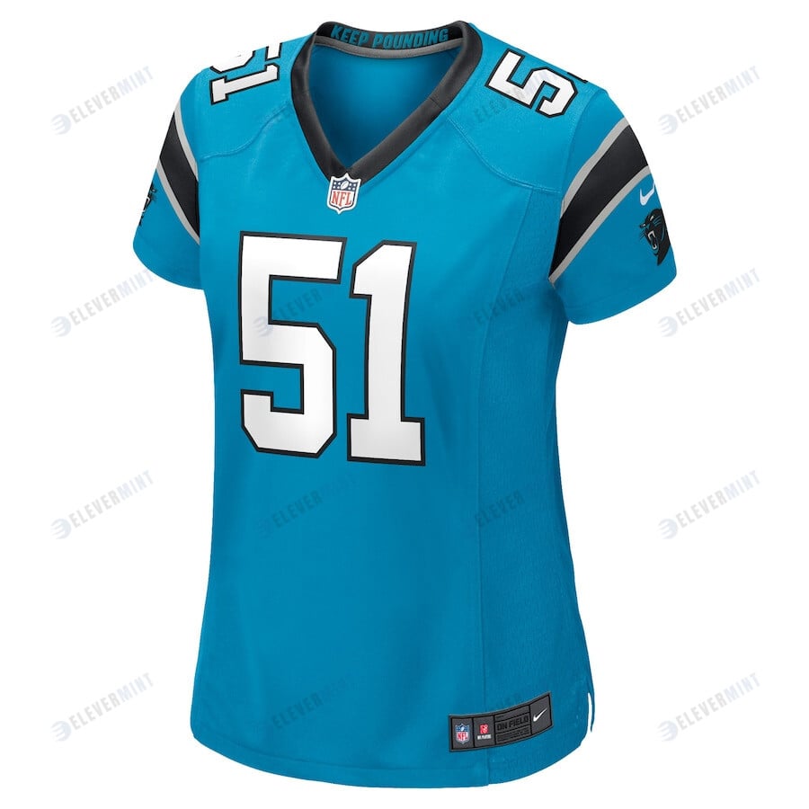 Sam Mills 51 Carolina Panthers Women Retired Jersey - Blue