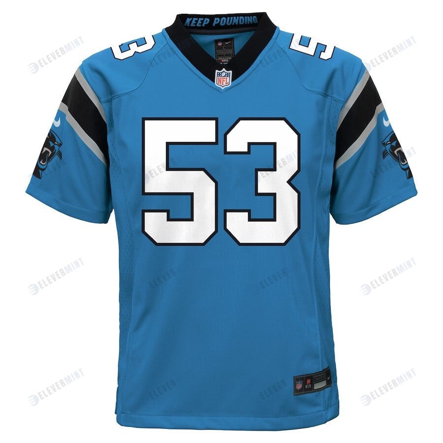 Brian Burns 53 Carolina Panthers Youth Alternate Game Jersey - Blue