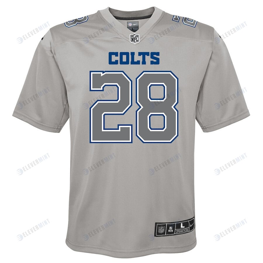 Jonathan Taylor 28 Indianapolis Colts Youth Atmosphere Game Jersey - Gray
