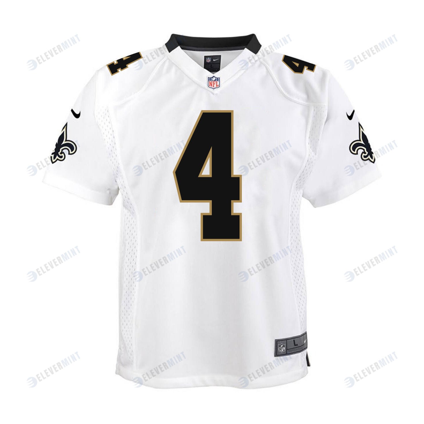 Derek Carr 4 New Orleans Saints Game Youth Jersey - White