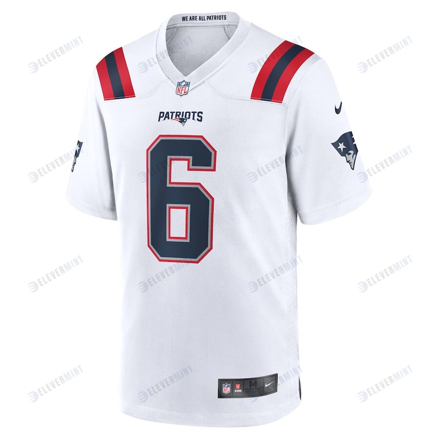 Christian Gonzalez 6 New England Patriots Men Game Jersey - White