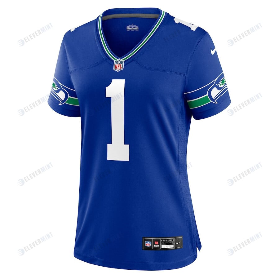 Warren Moon 1 Seattle Seahawks Women Throwback Retired Game Jersey - Royal