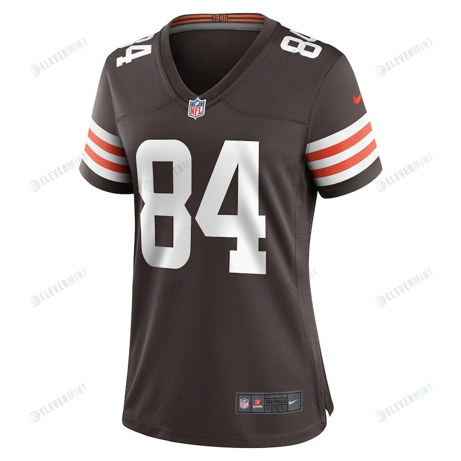 Jordan Akins 84 Cleveland Browns Women Team Game Jersey - Brown