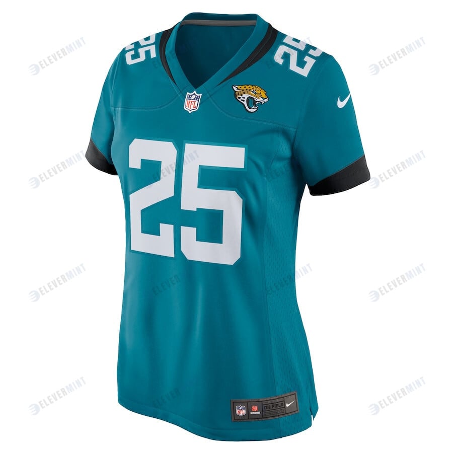 D'Ernest Johnson 25 Jacksonville Jaguars Women Team Game Jersey - Teal