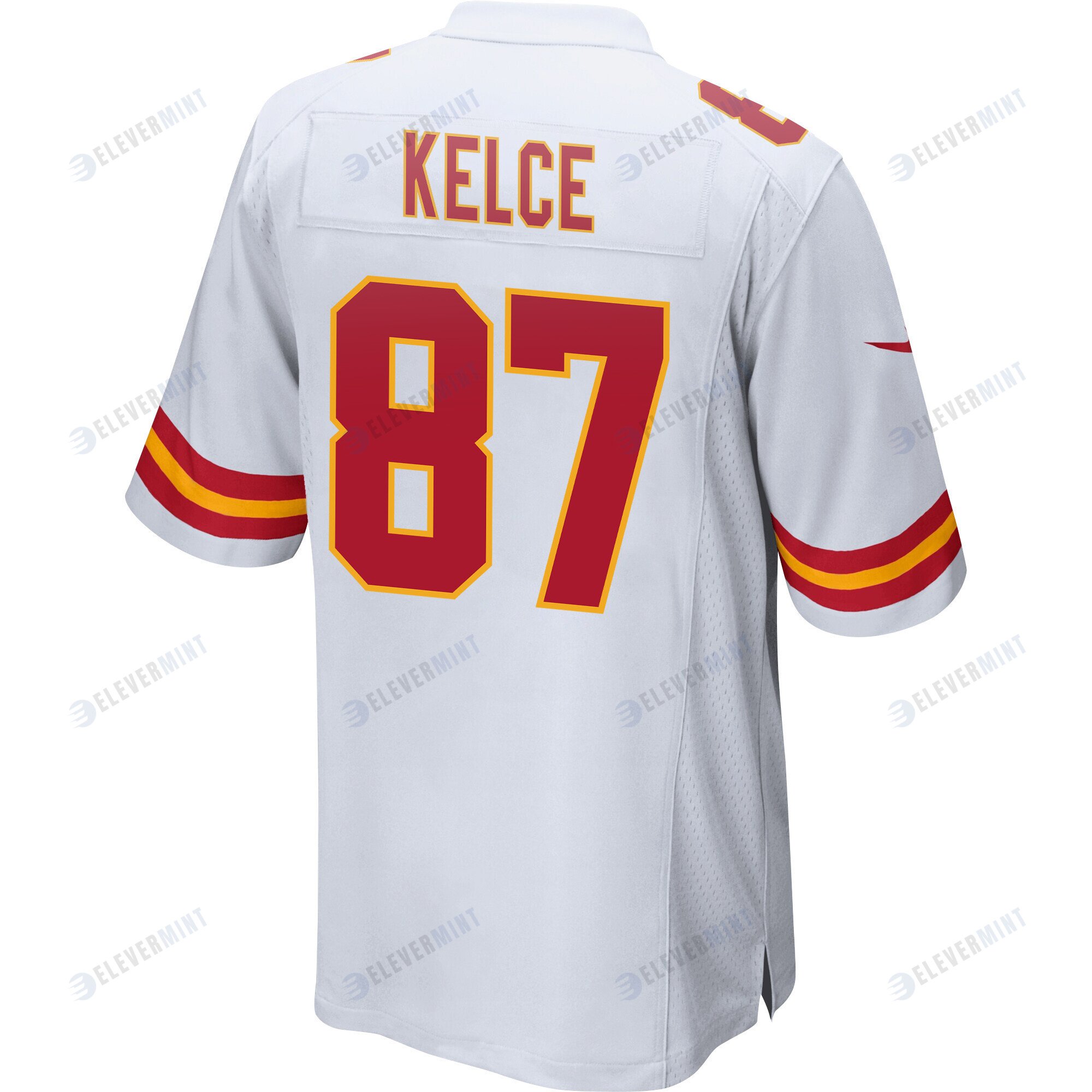Travis Kelce 87 Kansas City Chiefs Super Bowl LVII Champions 3 Stars Men Game Jersey - White