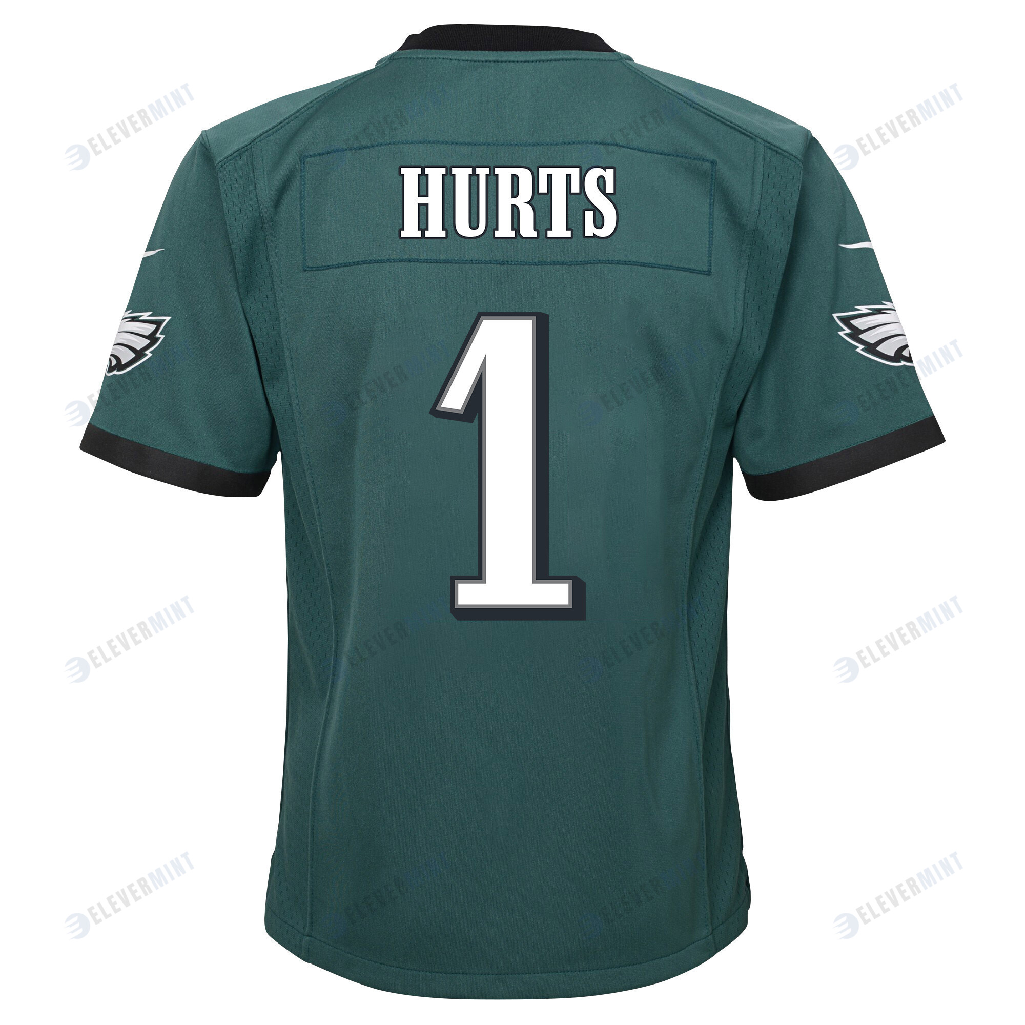 Jalen Hurts 1 Philadelphia Eagles Super Bowl LVII Champions 2 Stars 2 Stars Youth Game Jersey - Black