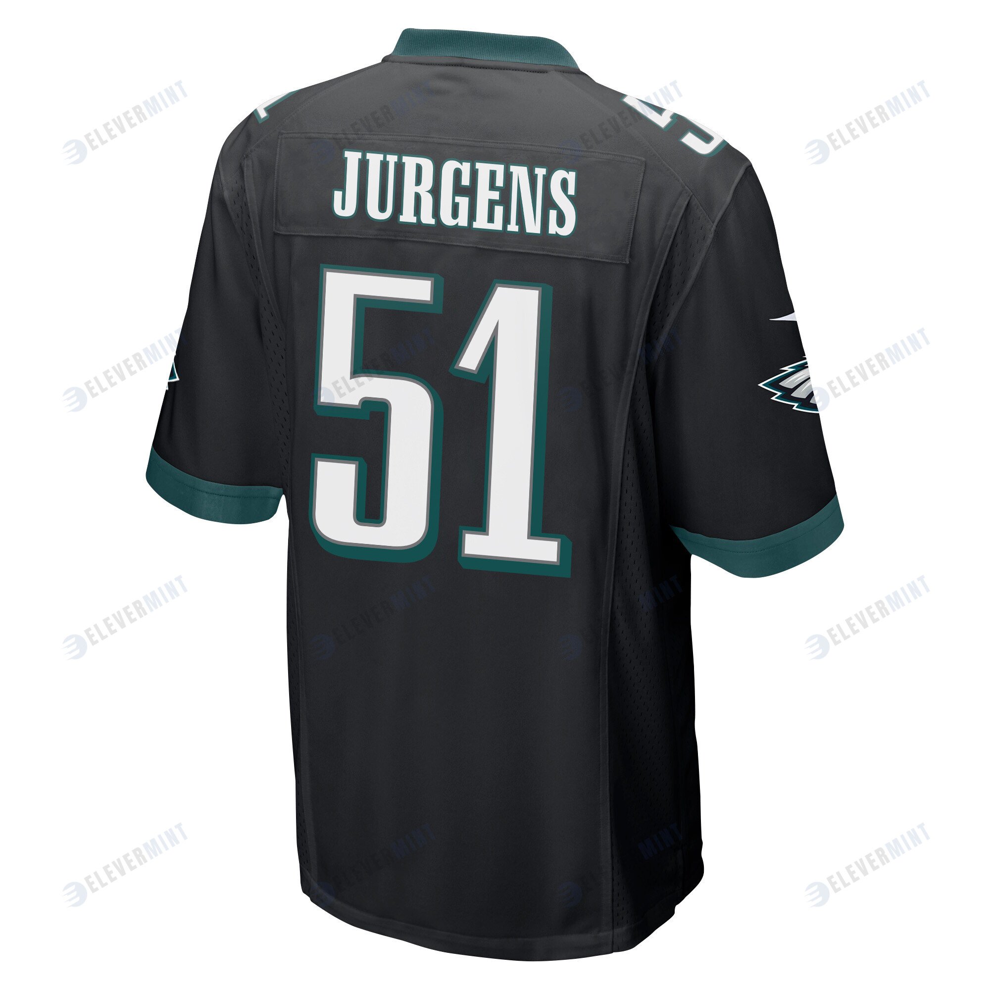 Cam Jurgens 51 Philadelphia Eagles Super Bowl LVII Champions 2 Stars Men Game Jersey - Black
