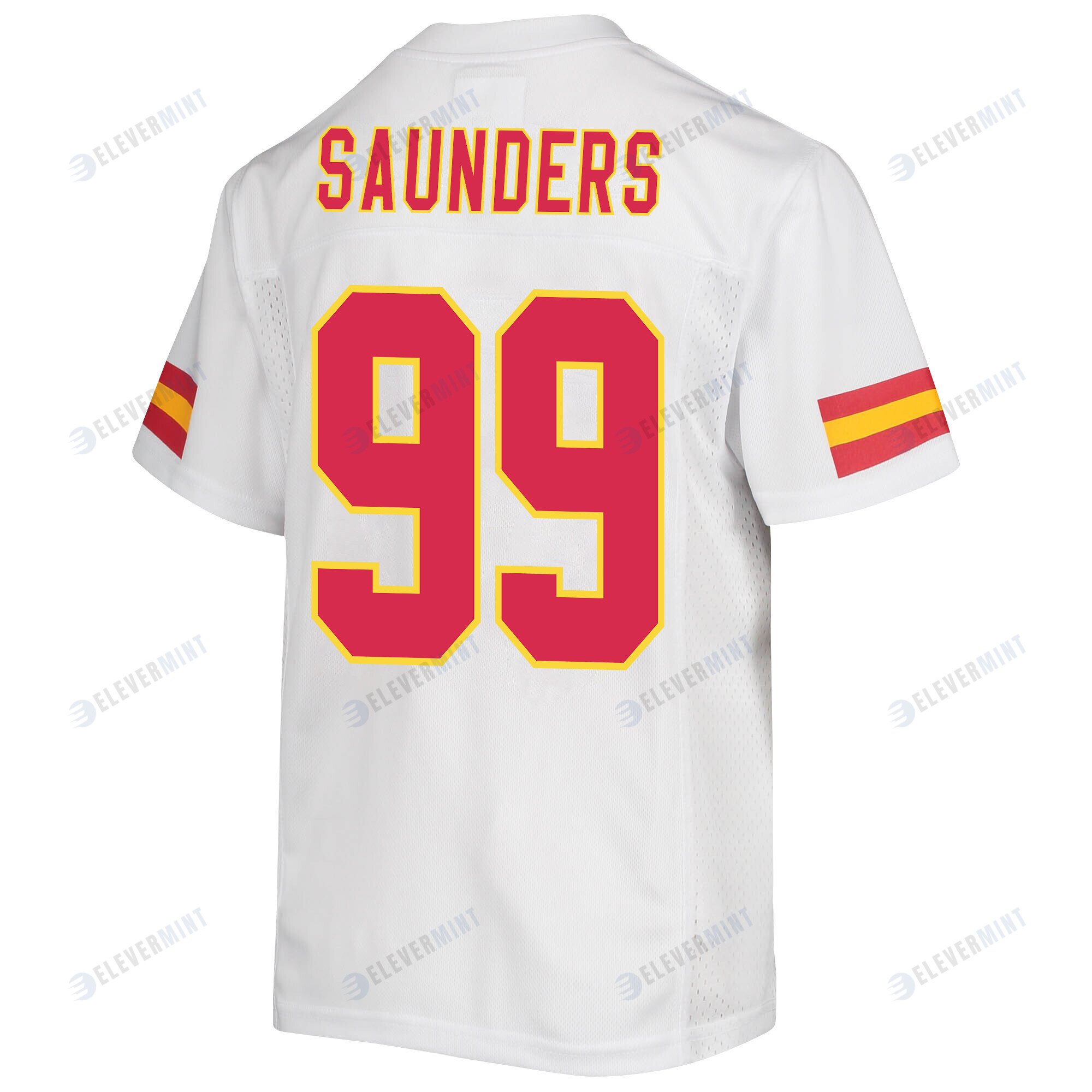 Khalen Saunders 99 Kansas City Chiefs Super Bowl LVII Champions 3 Stars Youth Game Jersey - White