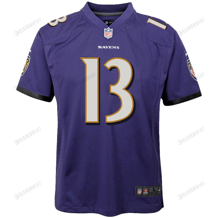 Odell Beckham Jr. 13 Baltimore Ravens Game Youth Jersey - Purple