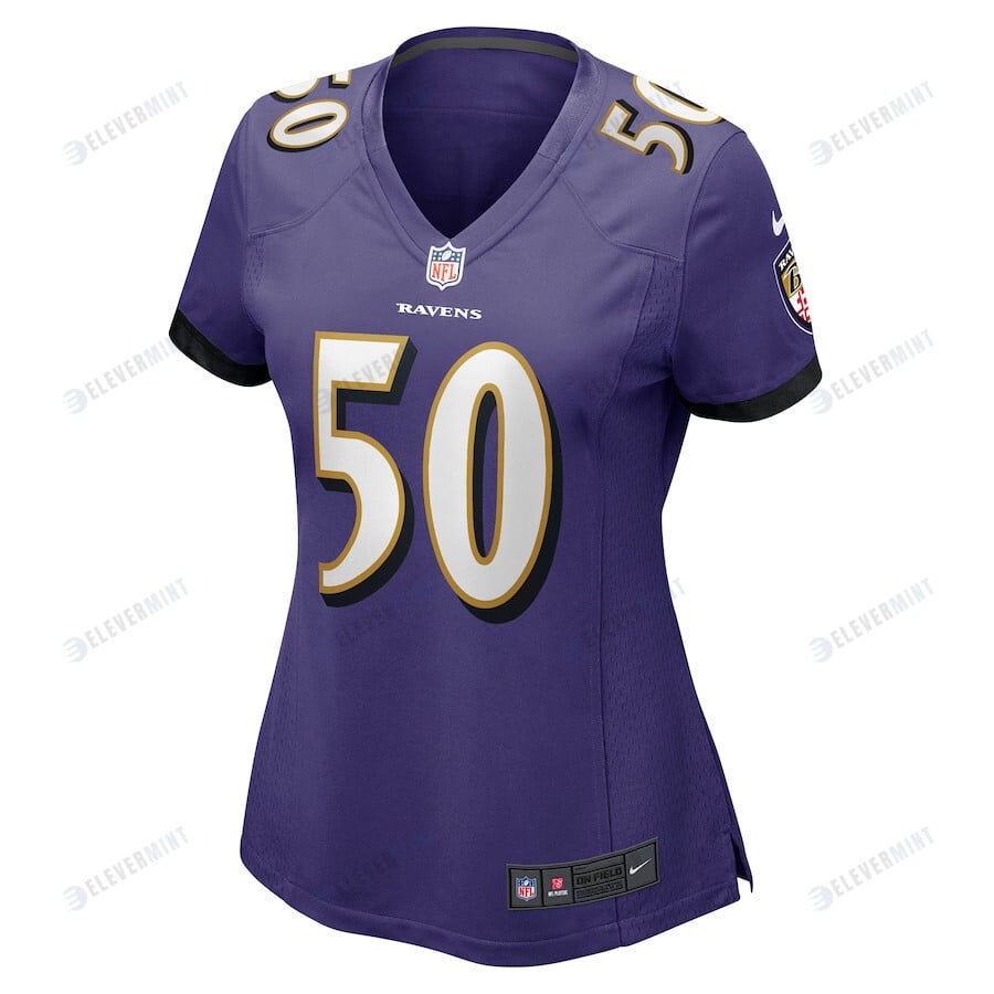 Justin Houston 50 Baltimore Ravens Women's Game Jersey - Purple
