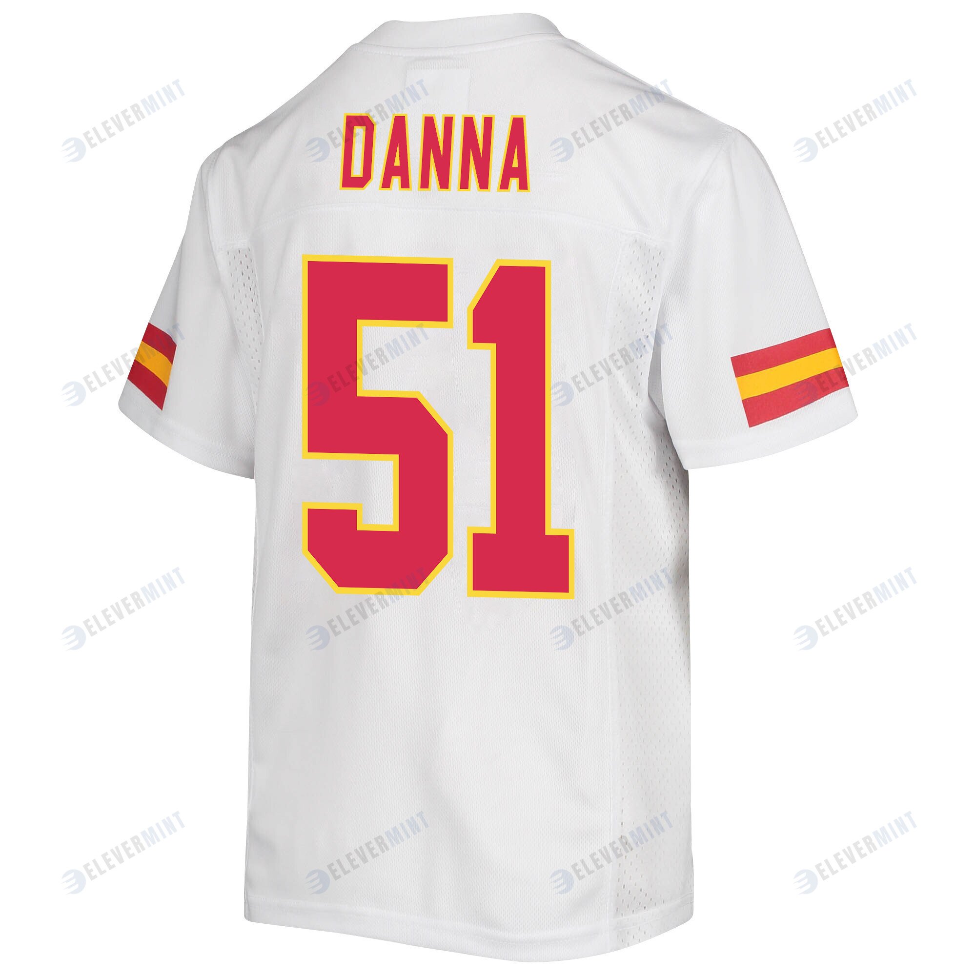 Mike Danna 51 Kansas City Chiefs Super Bowl LVII Champions 3 Stars Youth Game Jersey - White