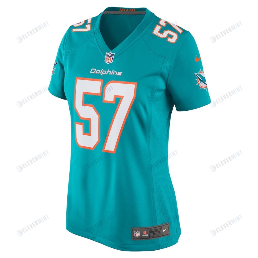 Brennan Scarlett 57 Miami Dolphins Women Game Jersey - Aqua