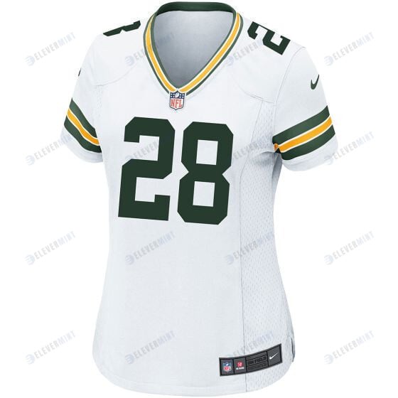 A.J. Dillon 28 Green Bay Packers Women Away Game Jersey - White