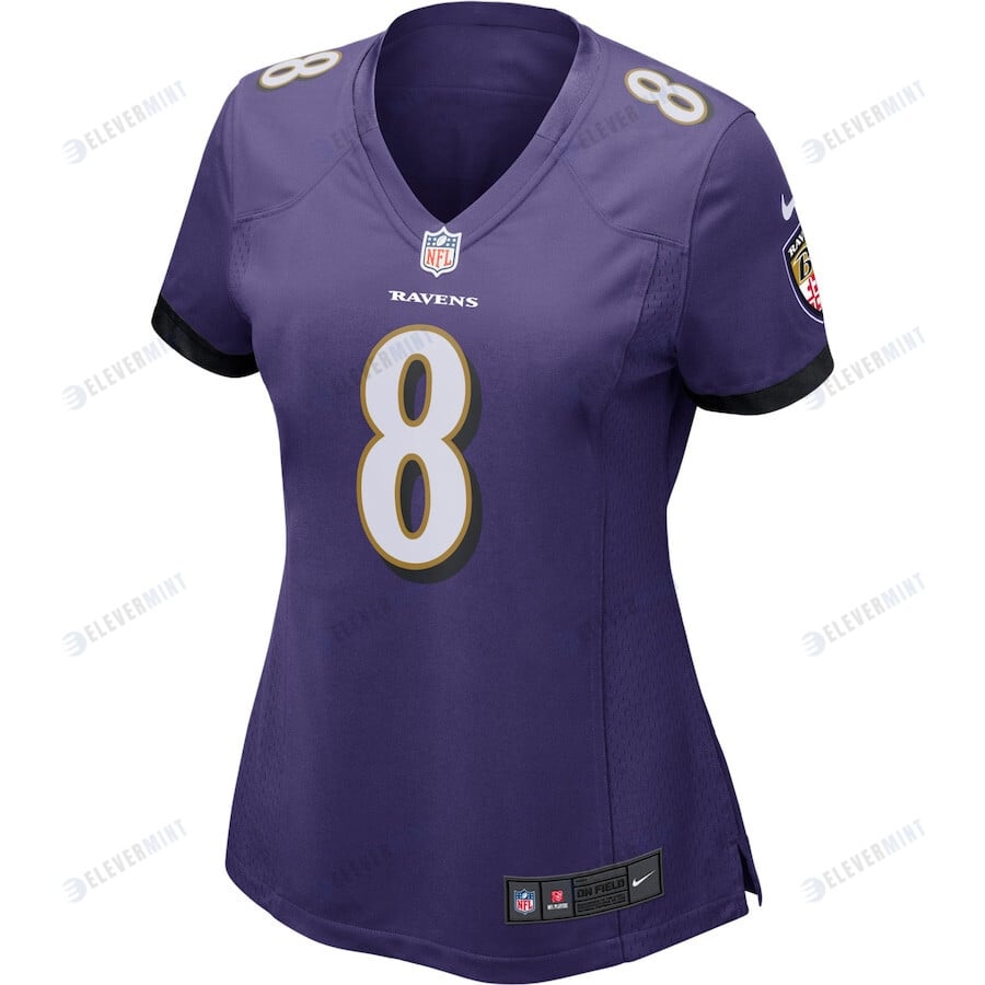 Lamar Jackson 8 Baltimore Ravens Women's Game Player Jersey - Purple