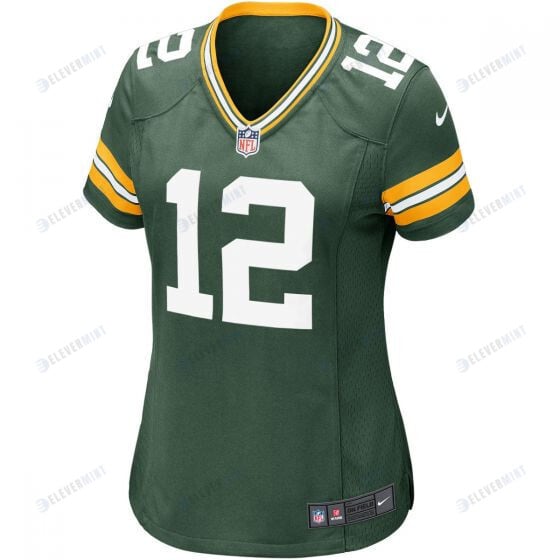 Aaron Rodgers 12 Green Bay Packers Women Home Game Jersey - Green