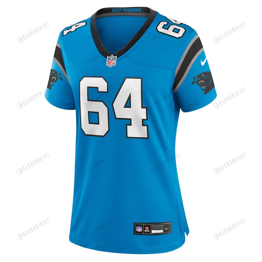 Justin McCray 64 Carolina Panthers Women's Alternate Game Jersey - Blue