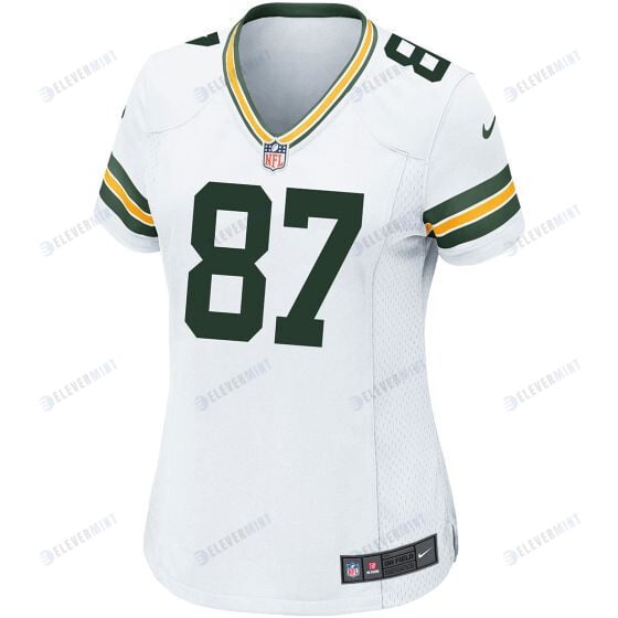 Jordy Nelson 87 Green Bay Packers Women Away Game Jersey - White