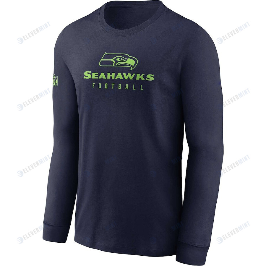 Seattle Seahawks Sideline Performance Long Sleeve T-Shirt - College Navy