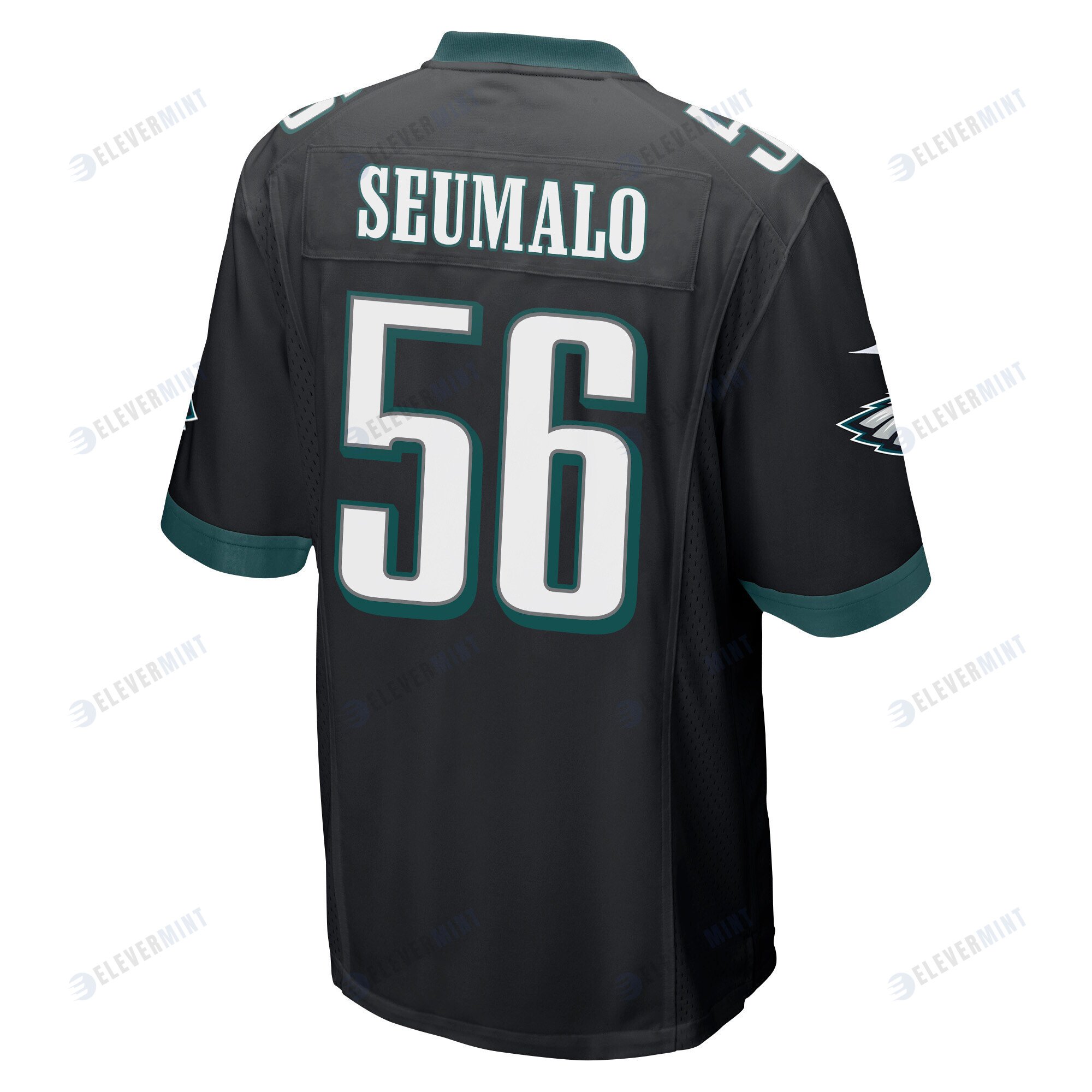 Isaac Seumalo 56 Philadelphia Eagles Super Bowl LVII Champions 2 Stars Men Game Jersey - Black