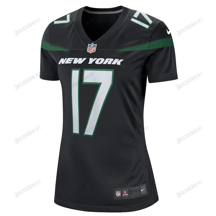 Garrett Wilson 17 New York Jets Women's Alternate Game Player Jersey - Stealth Black