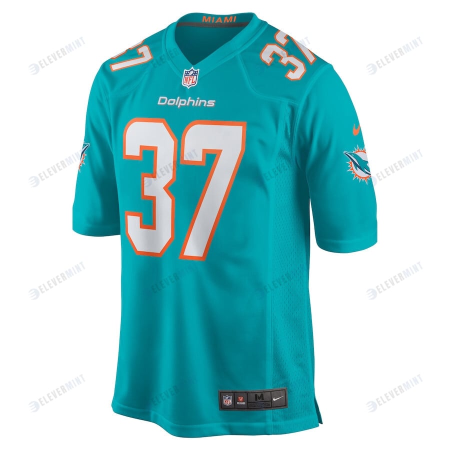 Darrynton Evans 37 Miami Dolphins Men Team Game Jersey - Aqua
