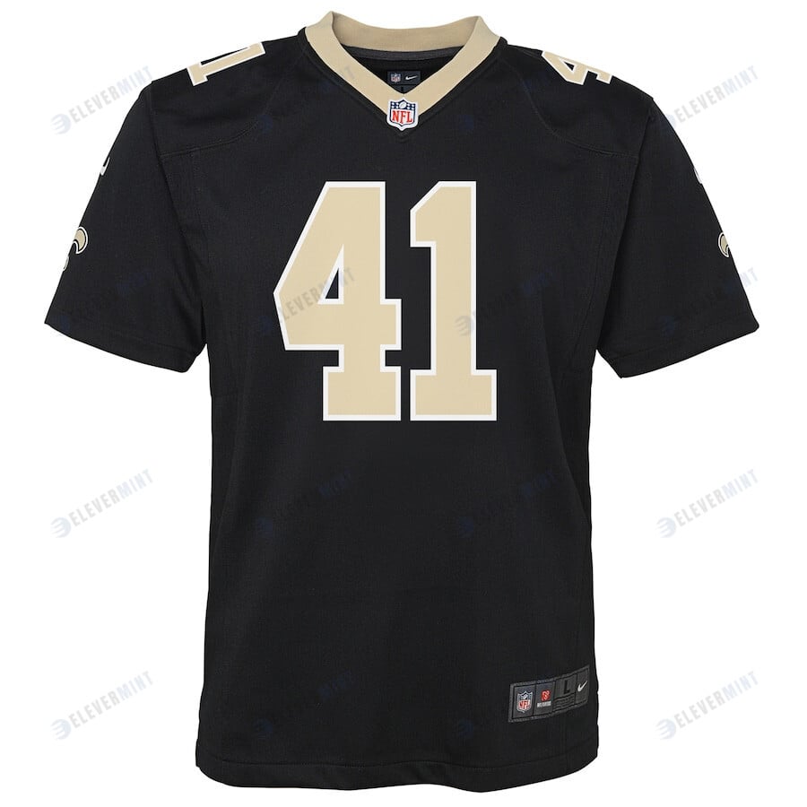Alvin Kamara 41 New Orleans Saints YOUTH Game Jersey - Black