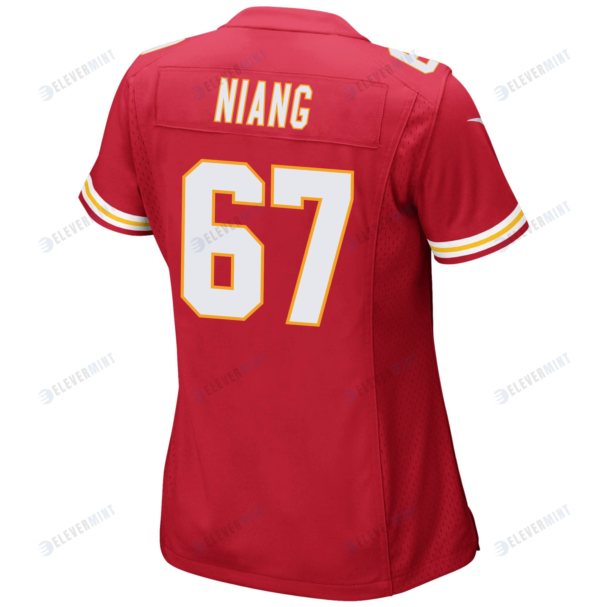 Lucas Niang 67 Kansas City Chiefs Super Bowl LVII Champions 3 Stars Women Game Jersey - Red