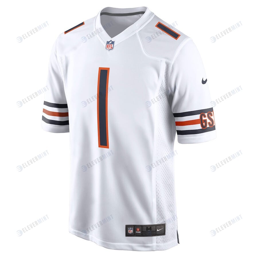 Justin Fields 1 Chicago Bears Men Game Jersey - White