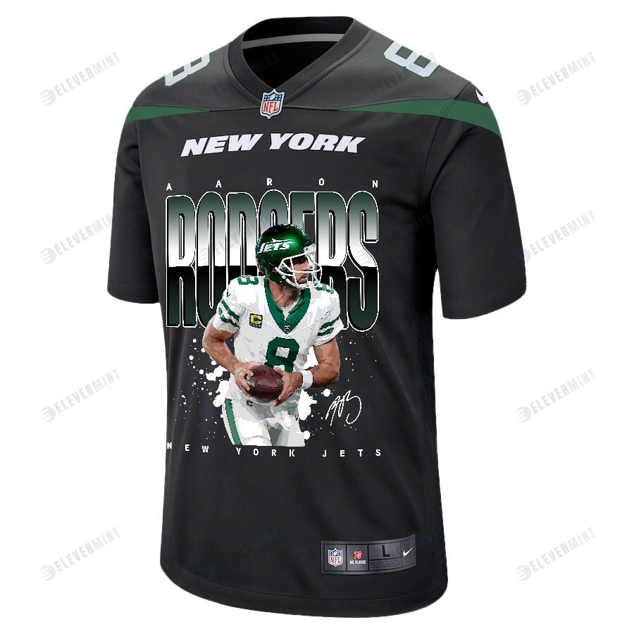 Aaron Rodgers 8 New York Jets Road to Greatness Men Game Jersey - Black
