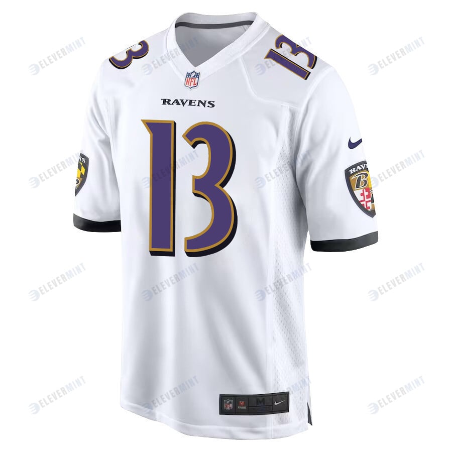 Odell Beckham Jr. 13 Baltimore Ravens Game Men Jersey - White