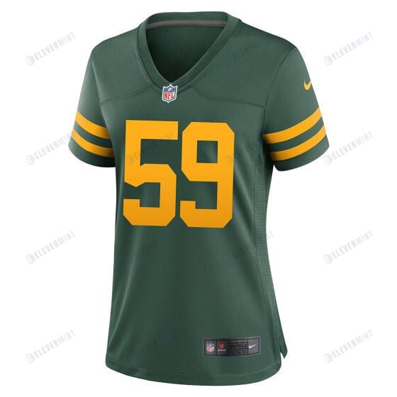 De'Vondre Campbell 59 Green Bay Packers 50s Classic Women Game Jersey - Green & Gold