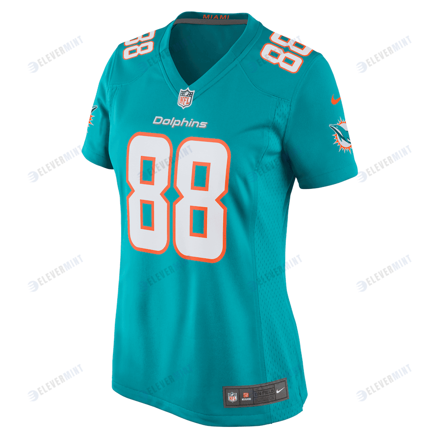 Nick Bowers 88 Miami Dolphins Women Team Game Jersey - Aqua