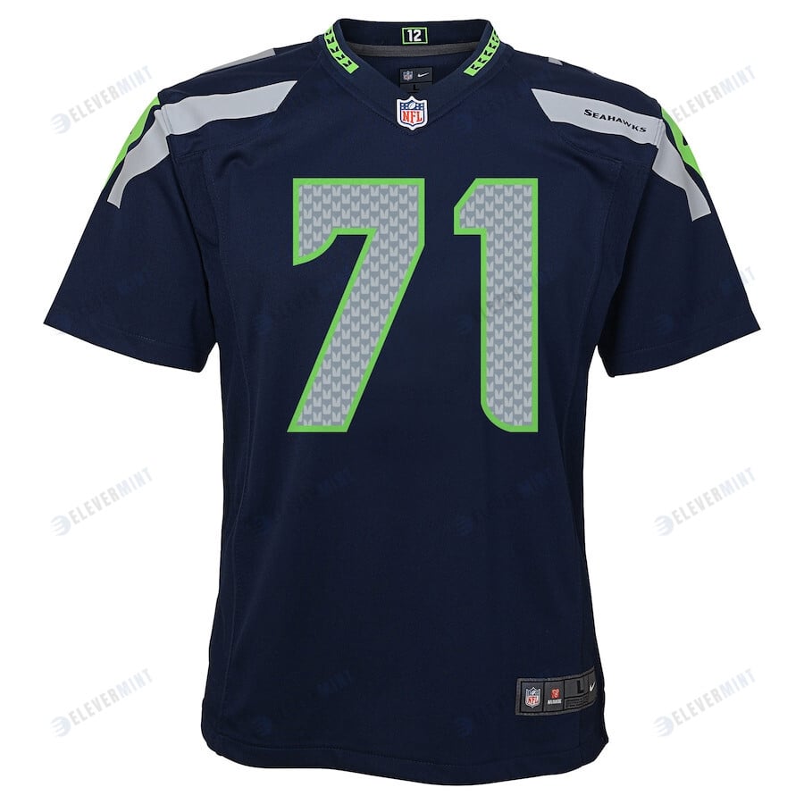 Walter Jones 71 Seattle Seahawks YOUTH Retired Game Jersey - Navy Blue