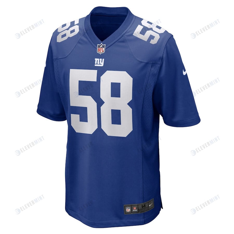 Casey Kreiter 58 New York Giants Men Game Jersey - Royal