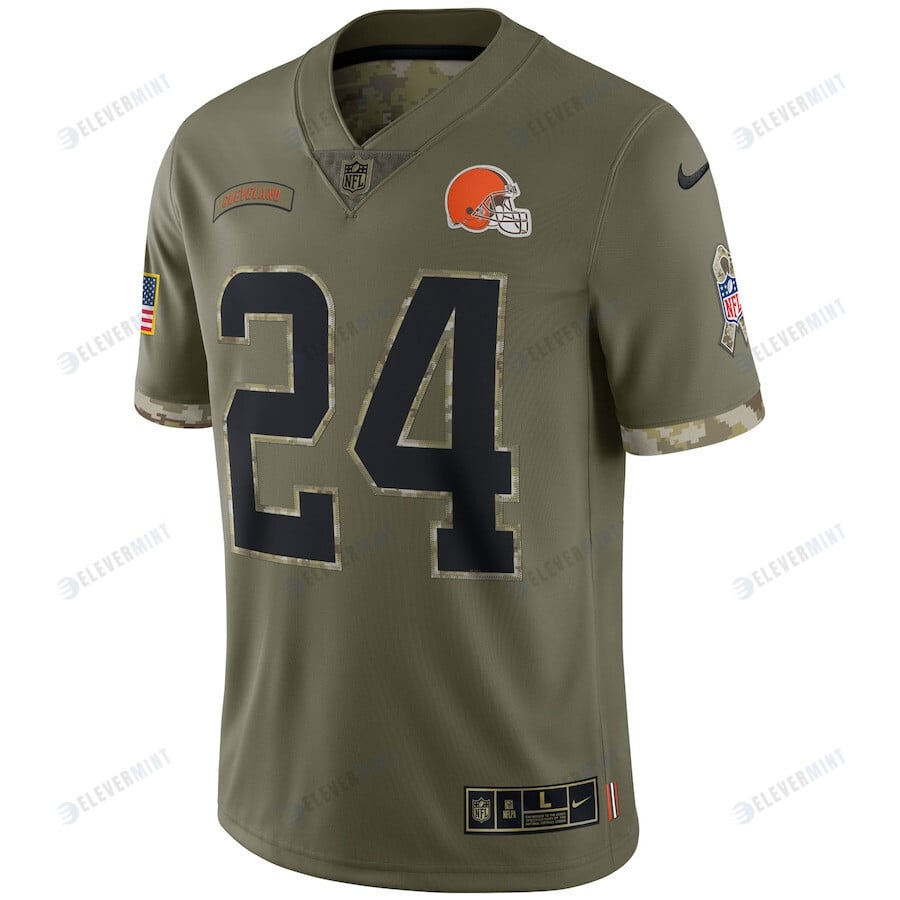 Nick Chubb Cleveland Browns 2022 Salute To Service Limited Jersey - Olive