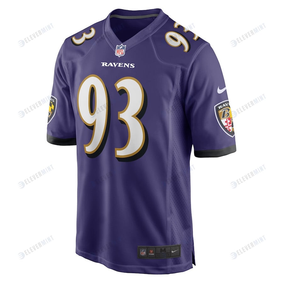 Bravvion Roy 93 Baltimore Ravens Men Game Jersey - Purple