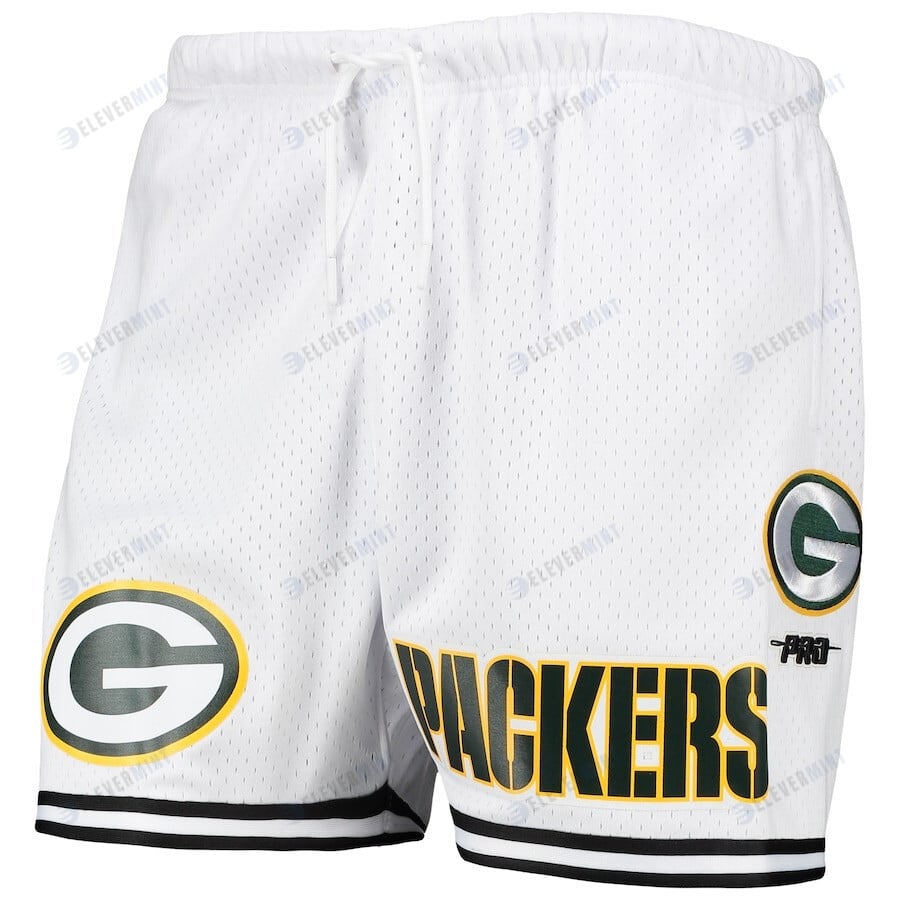 Green Bay Packers Team Standard Mesh Shorts - White/Black