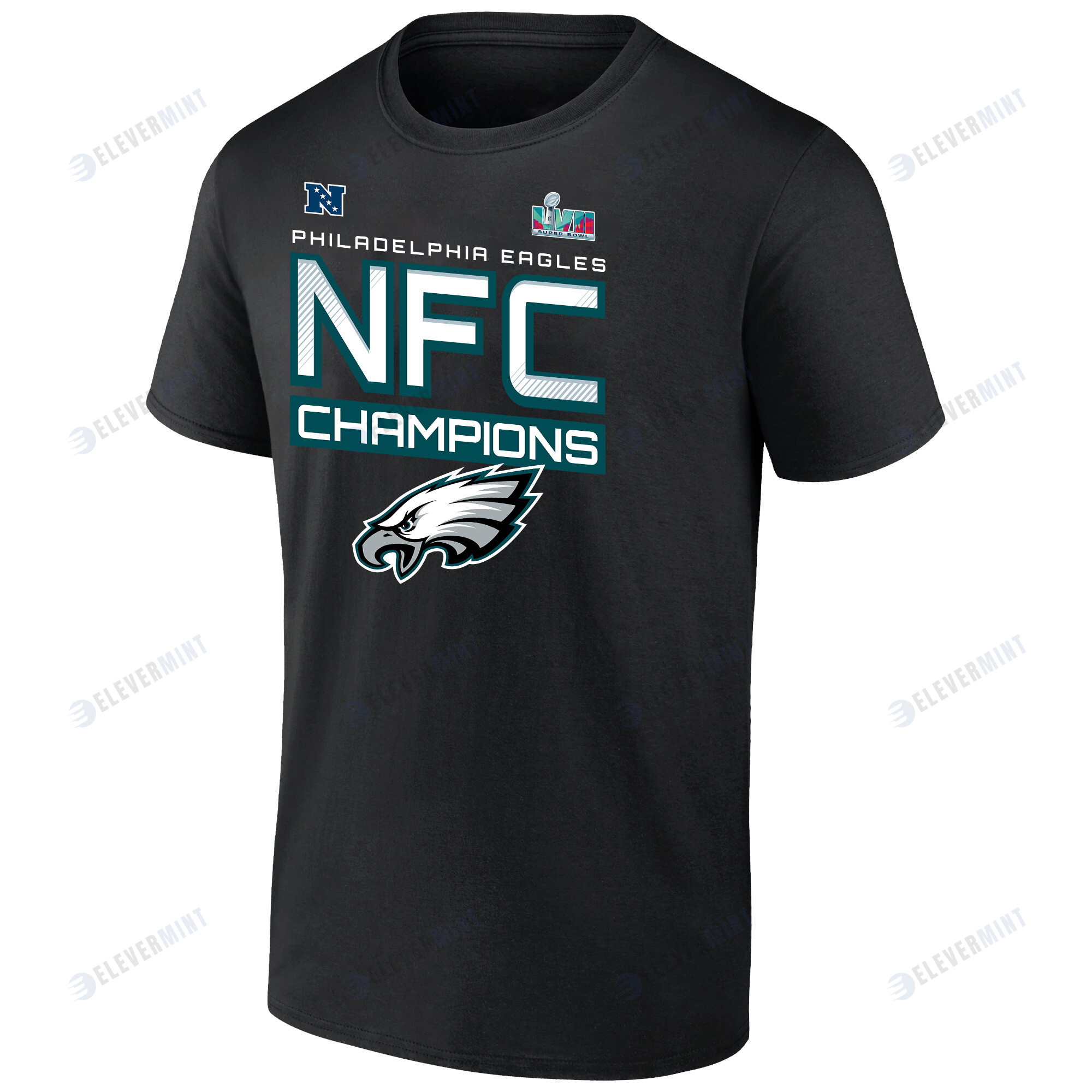 Philadelphia Eagles NFC Champions Iconic Slant Black T-Shirt