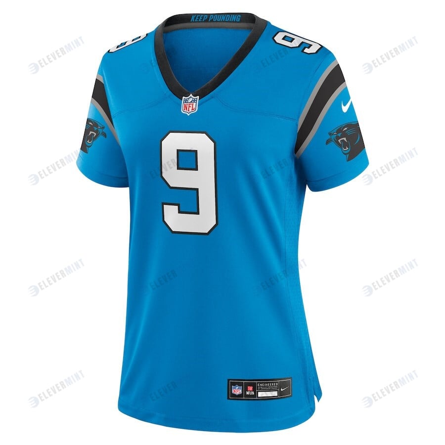 Bryce Young 9 Carolina Panthers Women's Draft First Round Pick Game Jersey - Blue