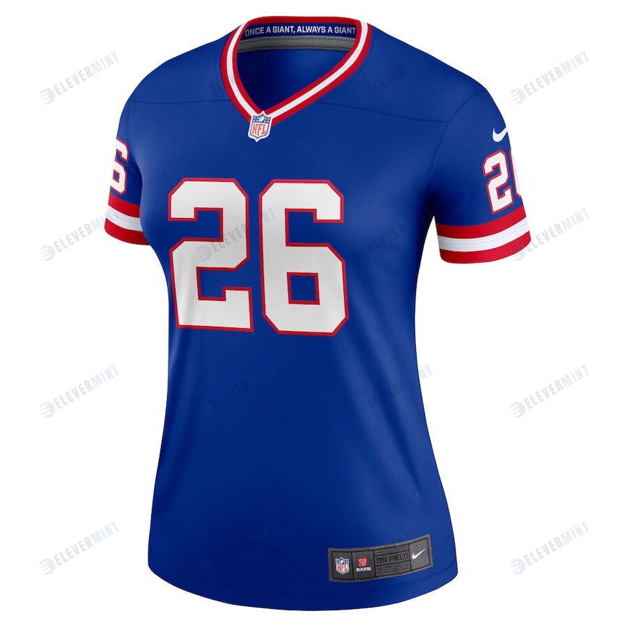 Saquon Barkley 26 New York Giants Women's Classic Player Legend Jersey - Royal