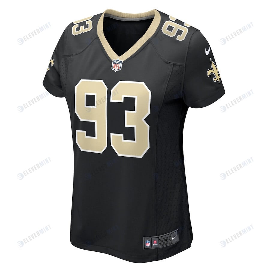 Nathan Shepherd 93 New Orleans Saints Women's Game Jersey - Black